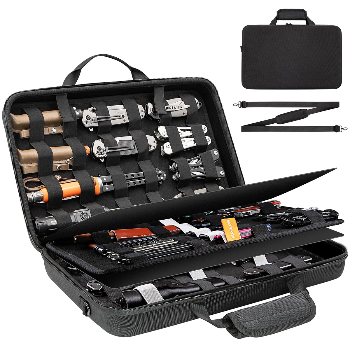 BRANTMAKER knife display case with 101-slot design for quick access