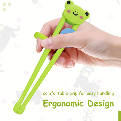Braxan little frog design chopsticks encourage confident handling.