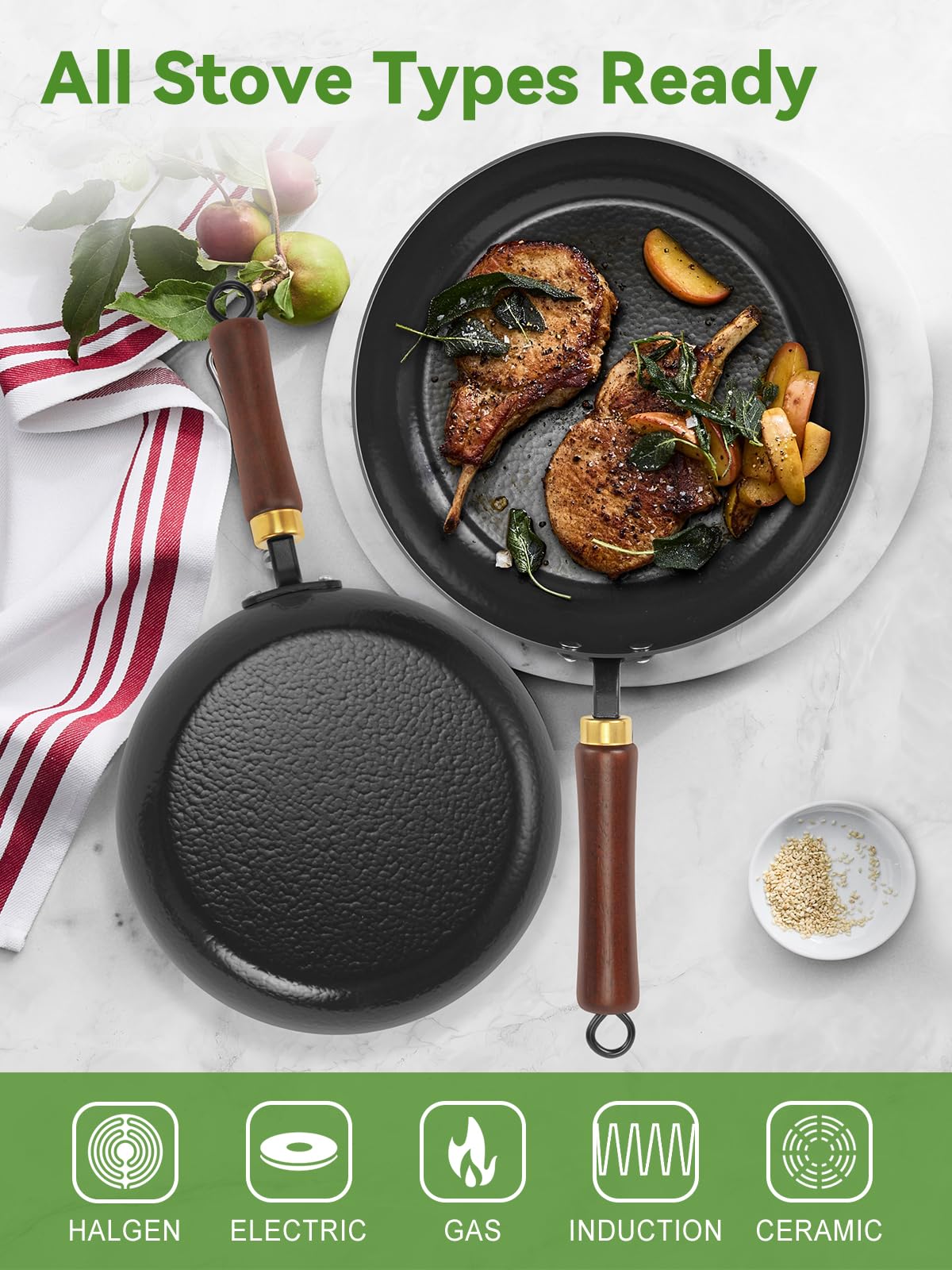 BrBrGo easy cleanup enamel skillet after cooking