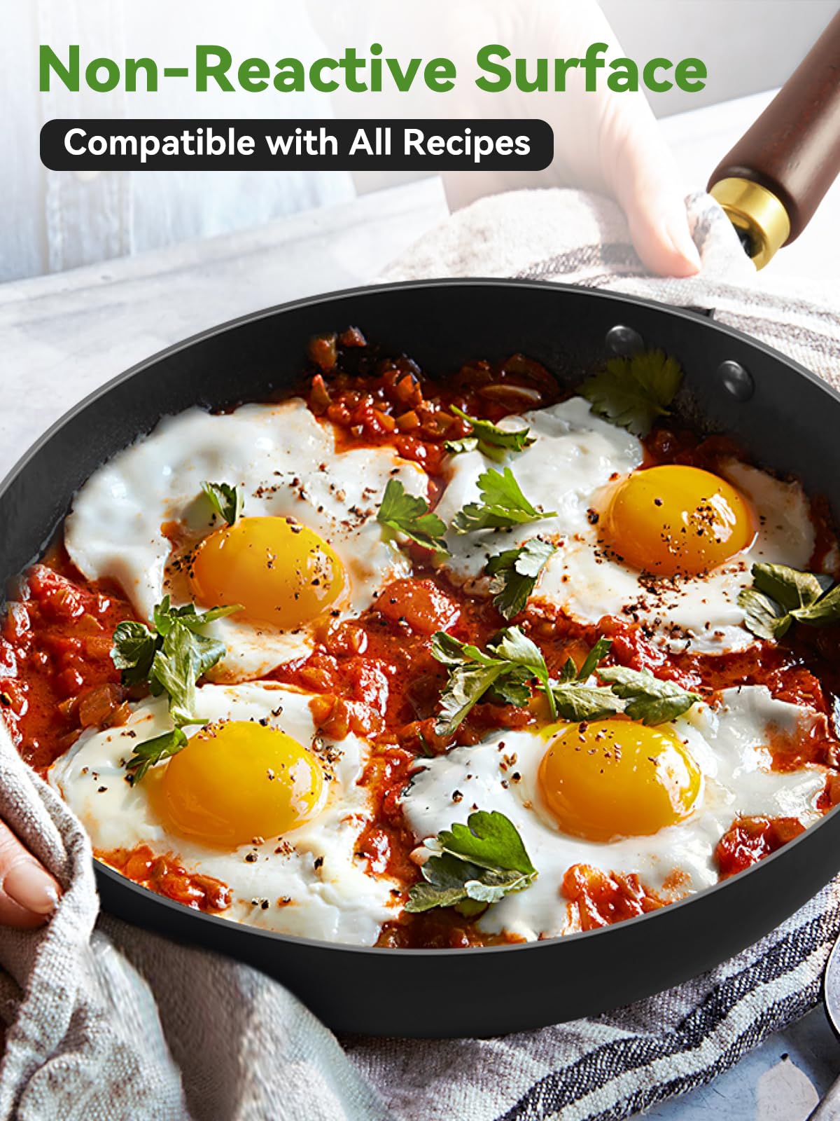 BrBrGo skillet with nonstick coating for effortless food release