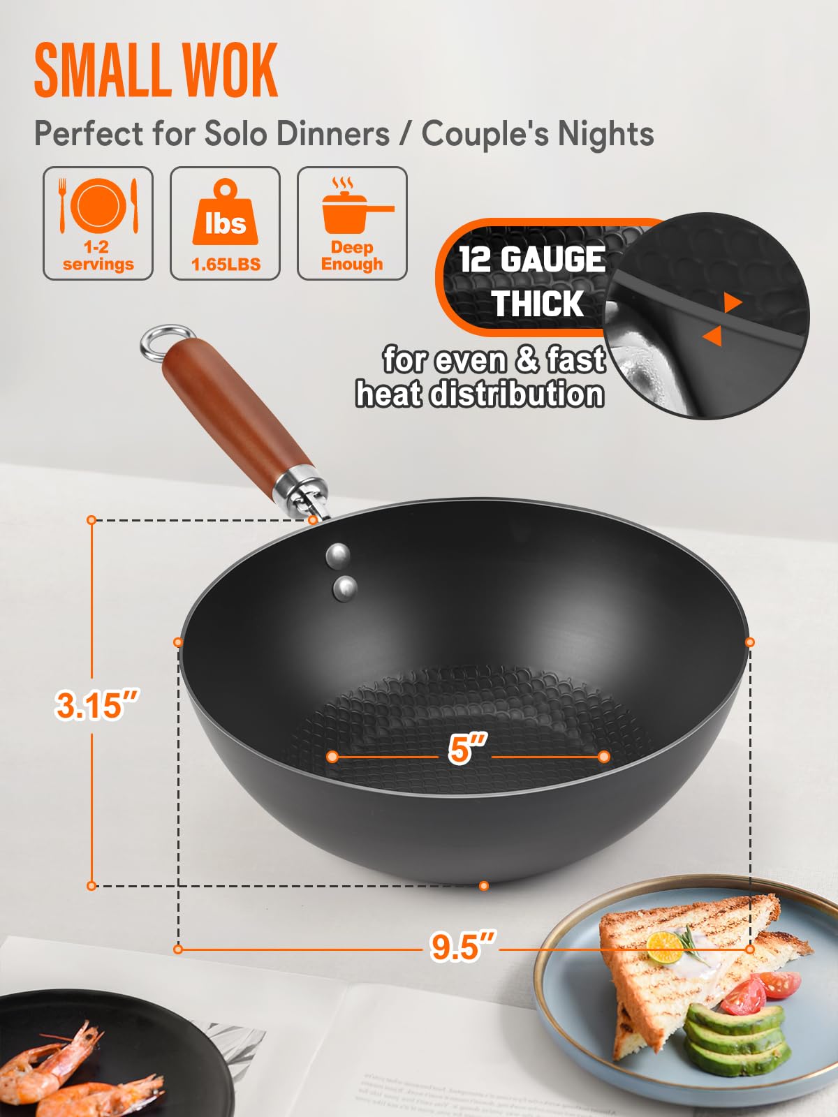 BrBrGo nonwoven storage bag keeps your wok neatly stored.