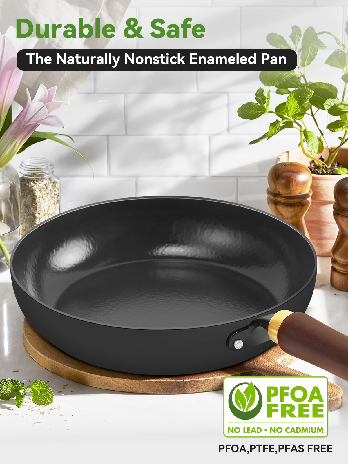 BrBrGo versatile 11-inch skillet for searing, sautéing, and browning