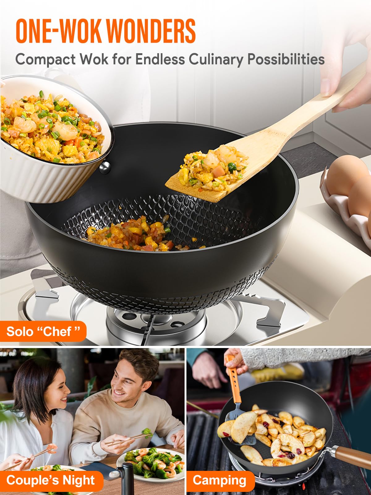 BrBrGo glass lid allows monitoring cooking progress without heat loss.