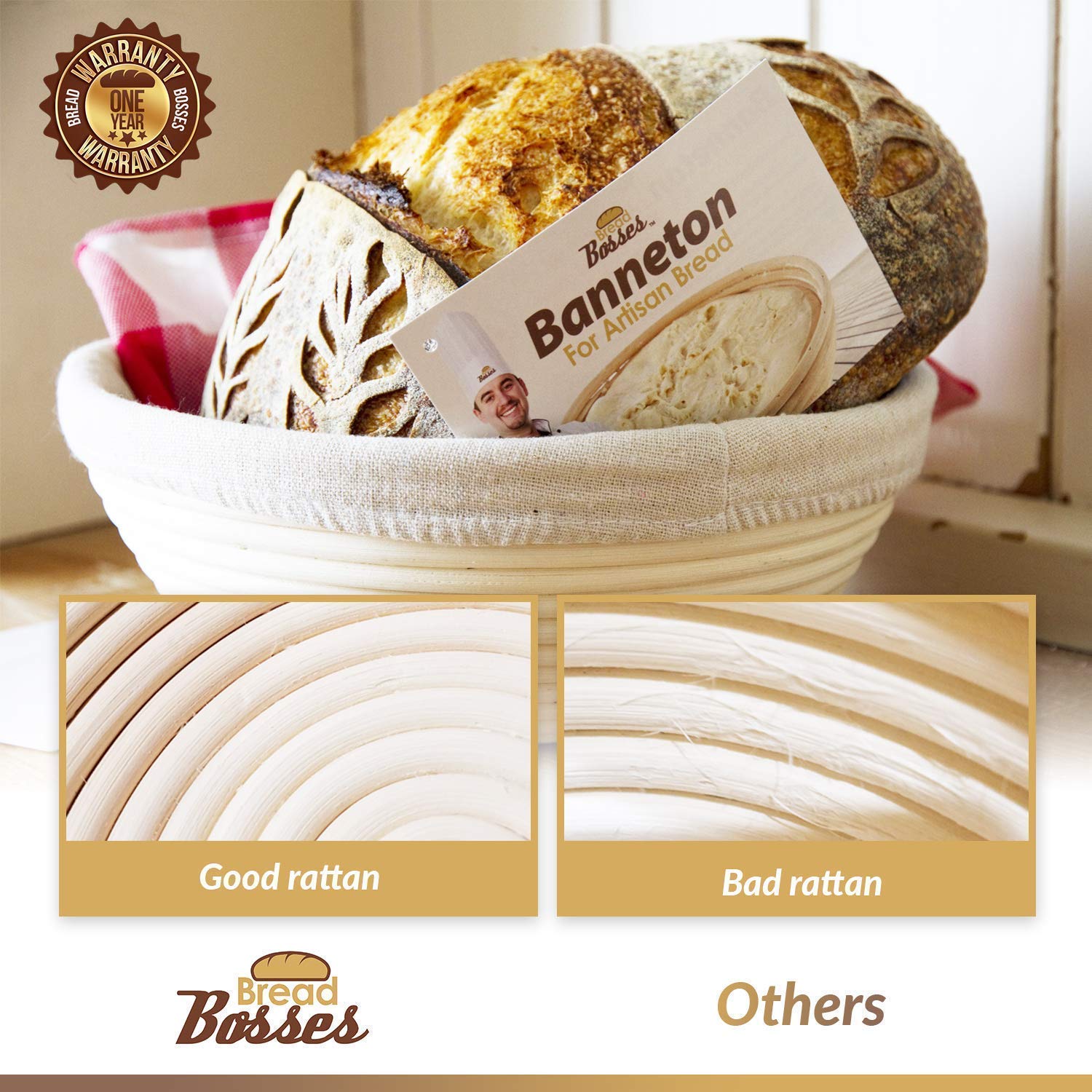Bread Bosses dough scraper included for clean transfers and shaping