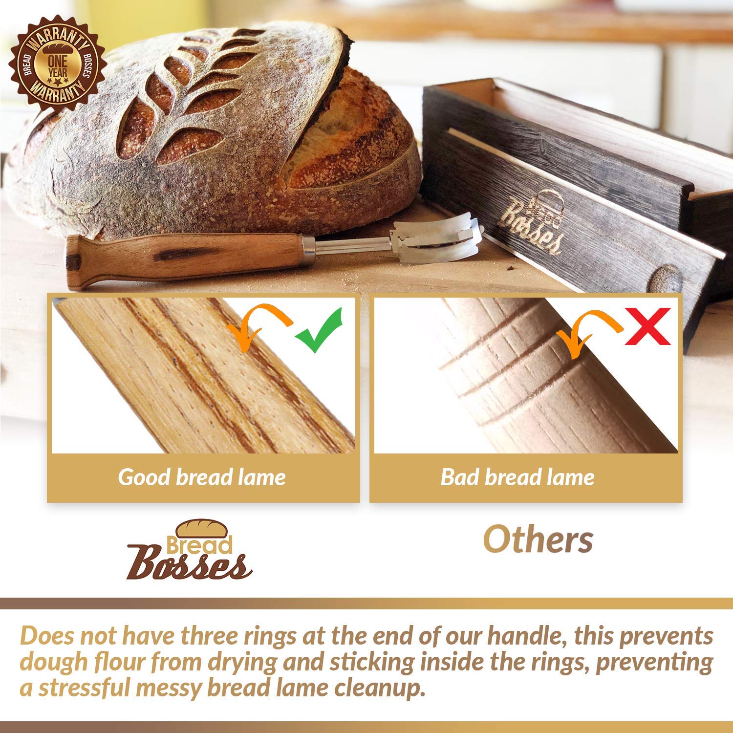 Bread Bosses leather pouch protects blades during storage and transport.