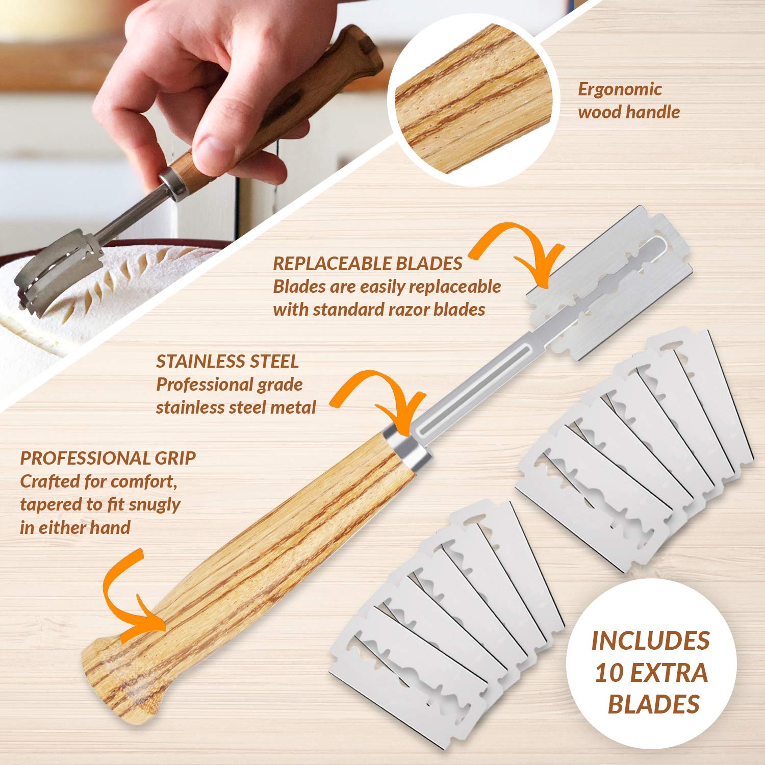 Bread Bosses no-ring design prevents flour buildup and mess after slicing.
