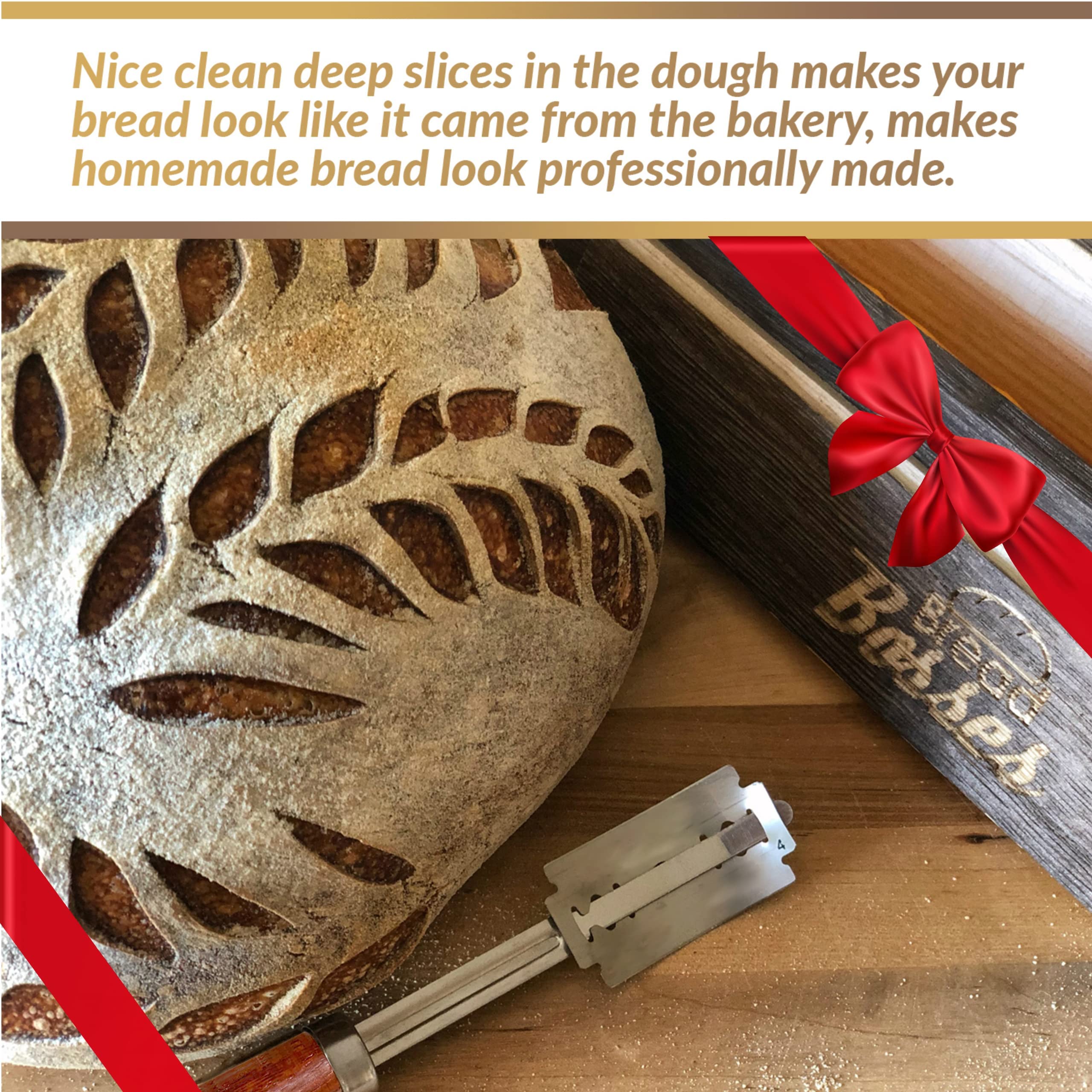 Bread Bosses replaceable-blades allow quick blade rotation for versatile scoring.