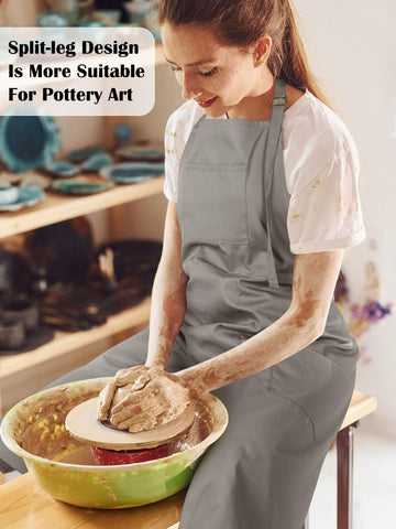 Breathffy apron with 3 pockets front view for brushes, tools and phone