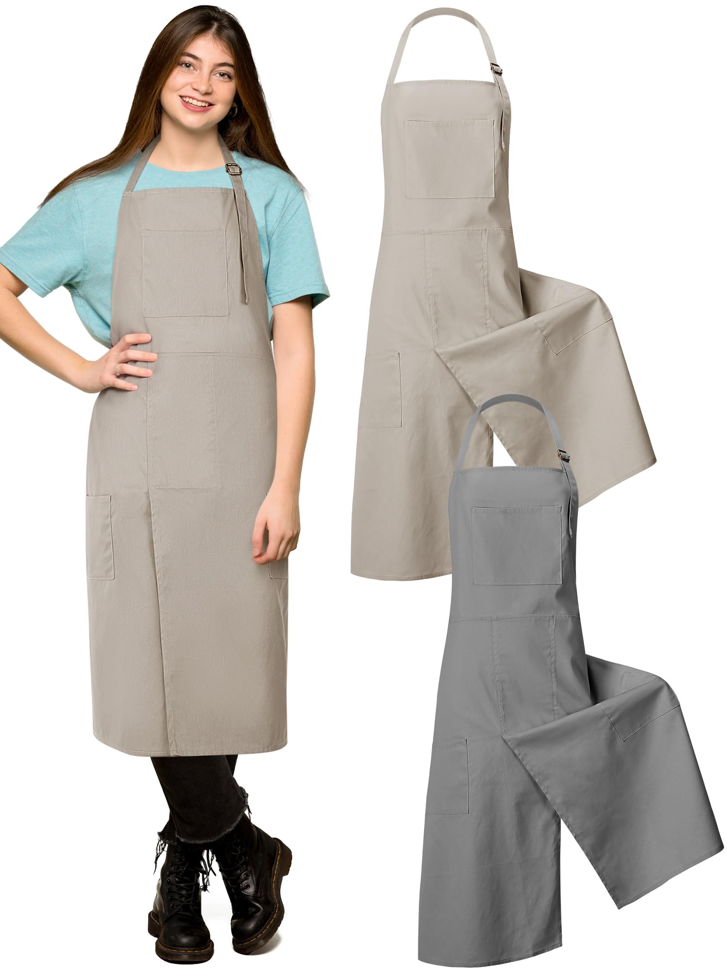Breathffy pottery apron split-leg front view with accessible pockets for tools