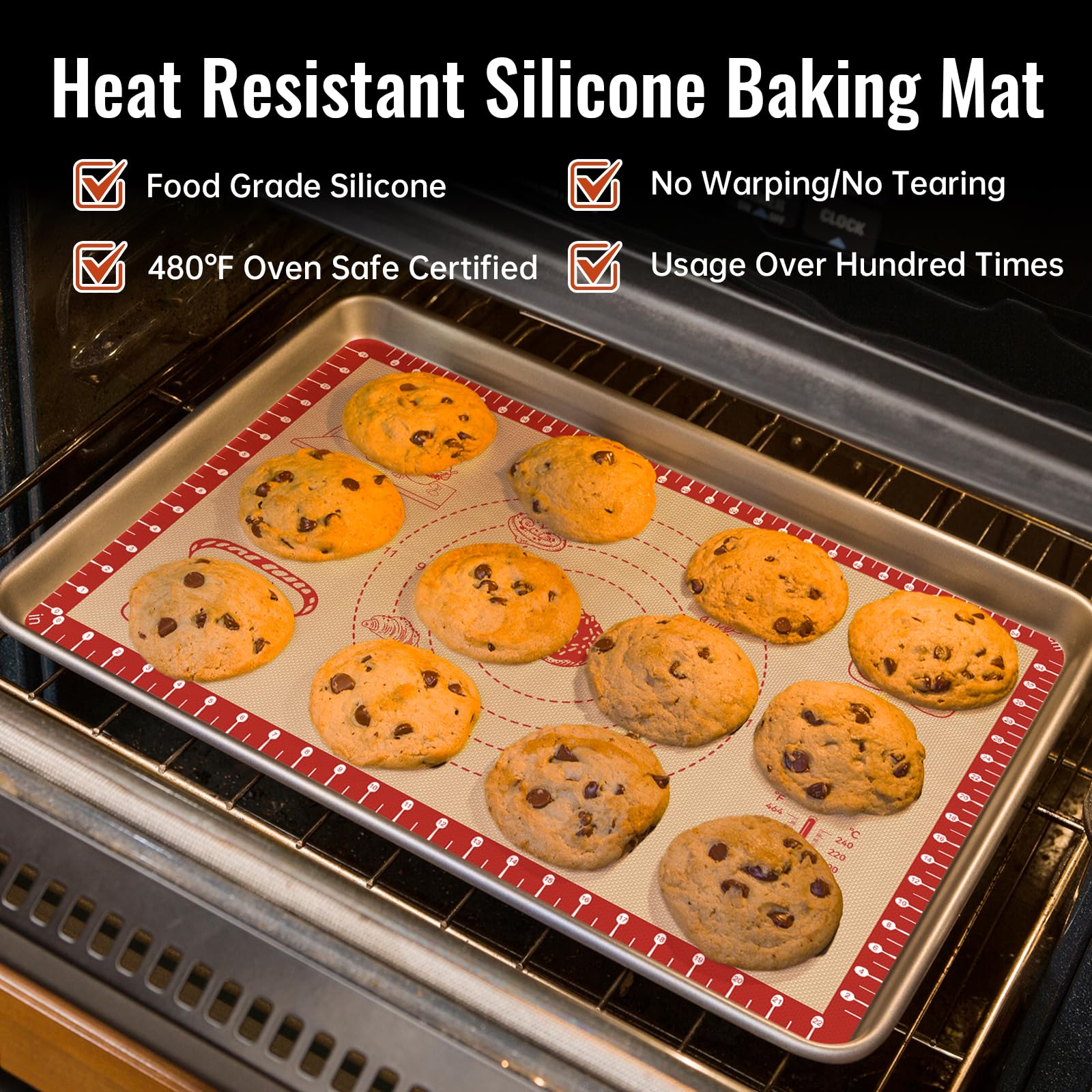 bredominant dishwasher-safe silicone mat cleans easily after high-heat baking