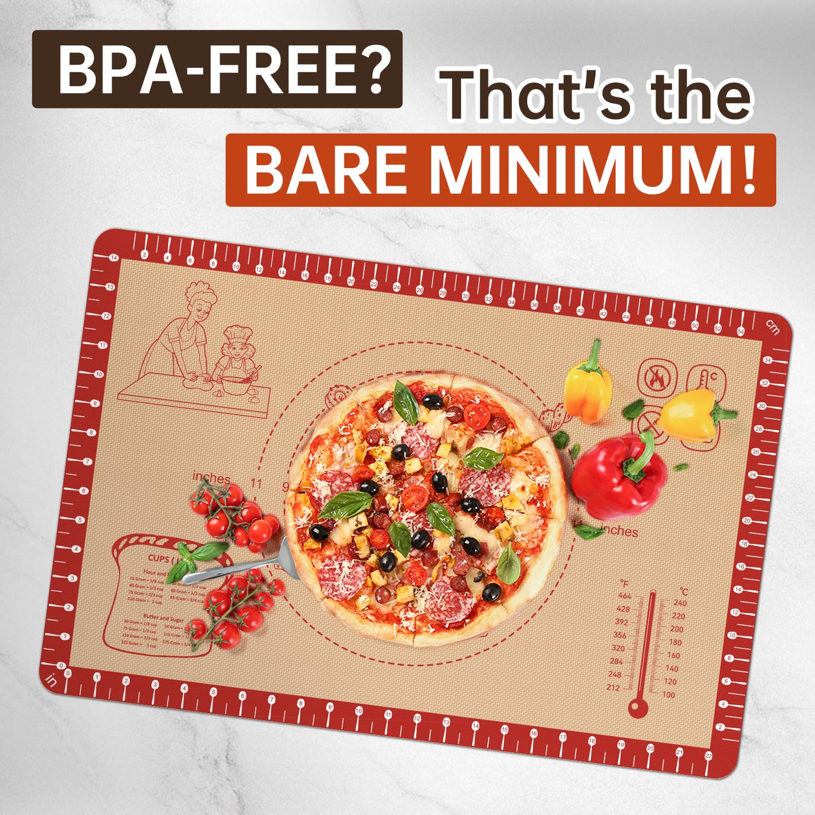 bredominant heat-resistant non-slip mat survives up to 480°F for versatile use