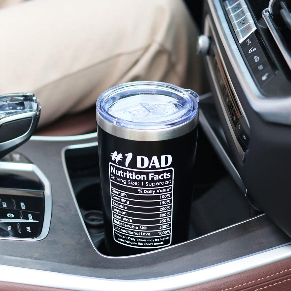 Breezy Valley Dad Tumbler 20oz mark emphasizes ample beverage capacity.