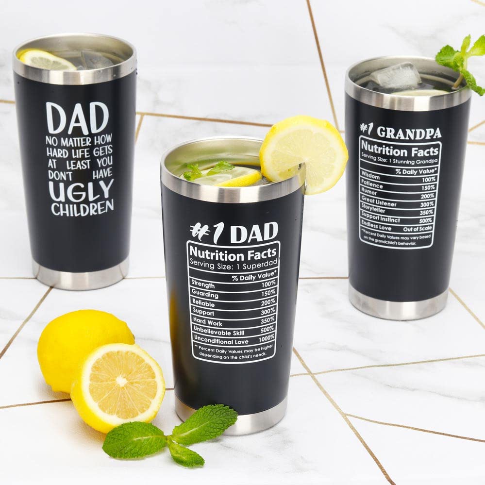 Breezy Valley Dad Tumbler in use during commute or desk break.