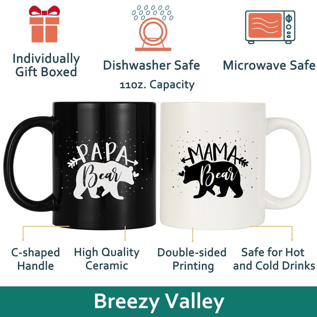 Breezy Valley Papa Bear mug set close-up showing sturdy ceramic for tea time.