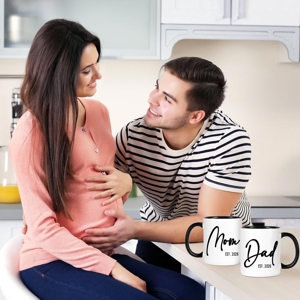 Breezy Valley pregnancy announcement mug for new parents