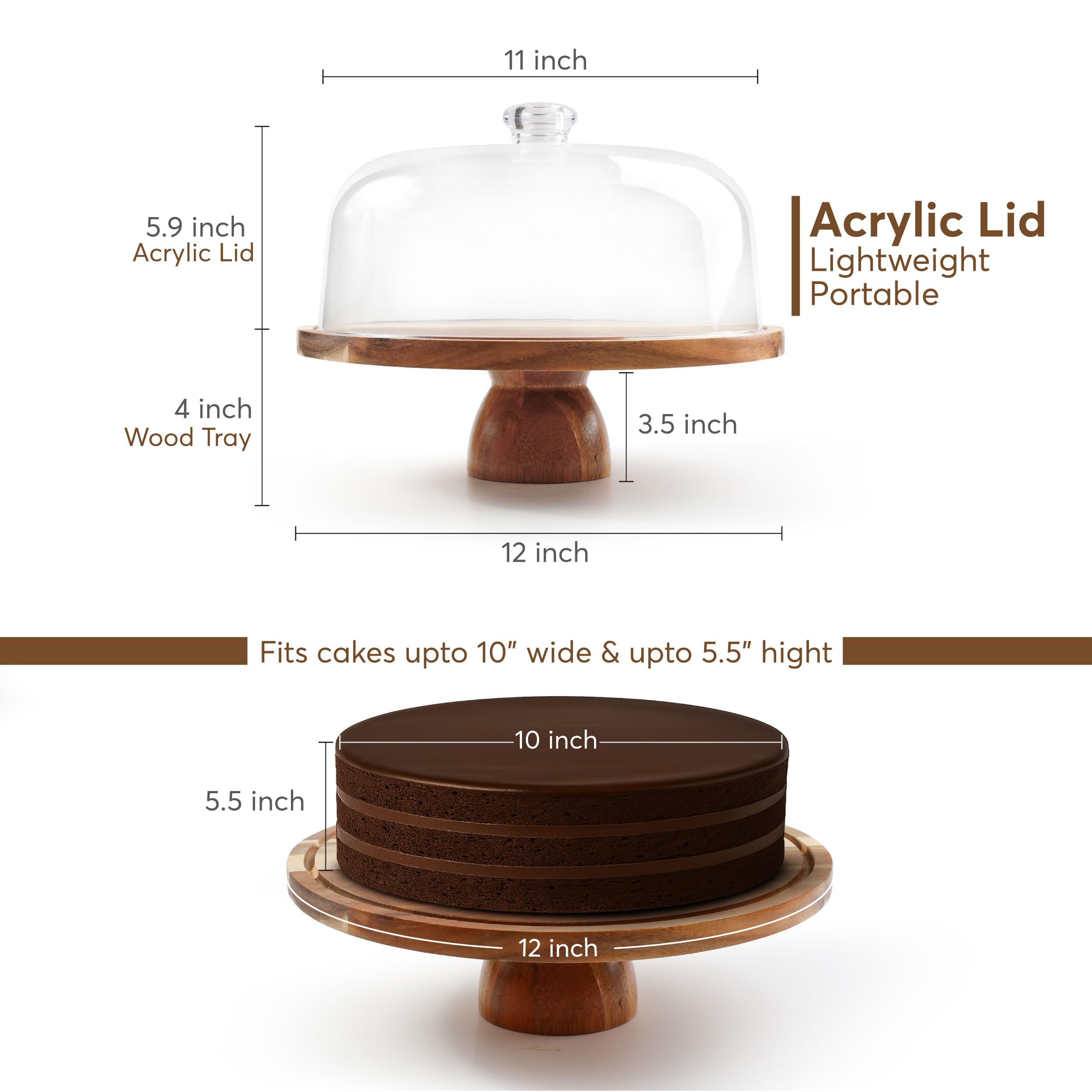BreezyHome 2-in-1 design serves as cake stand or serving tray.