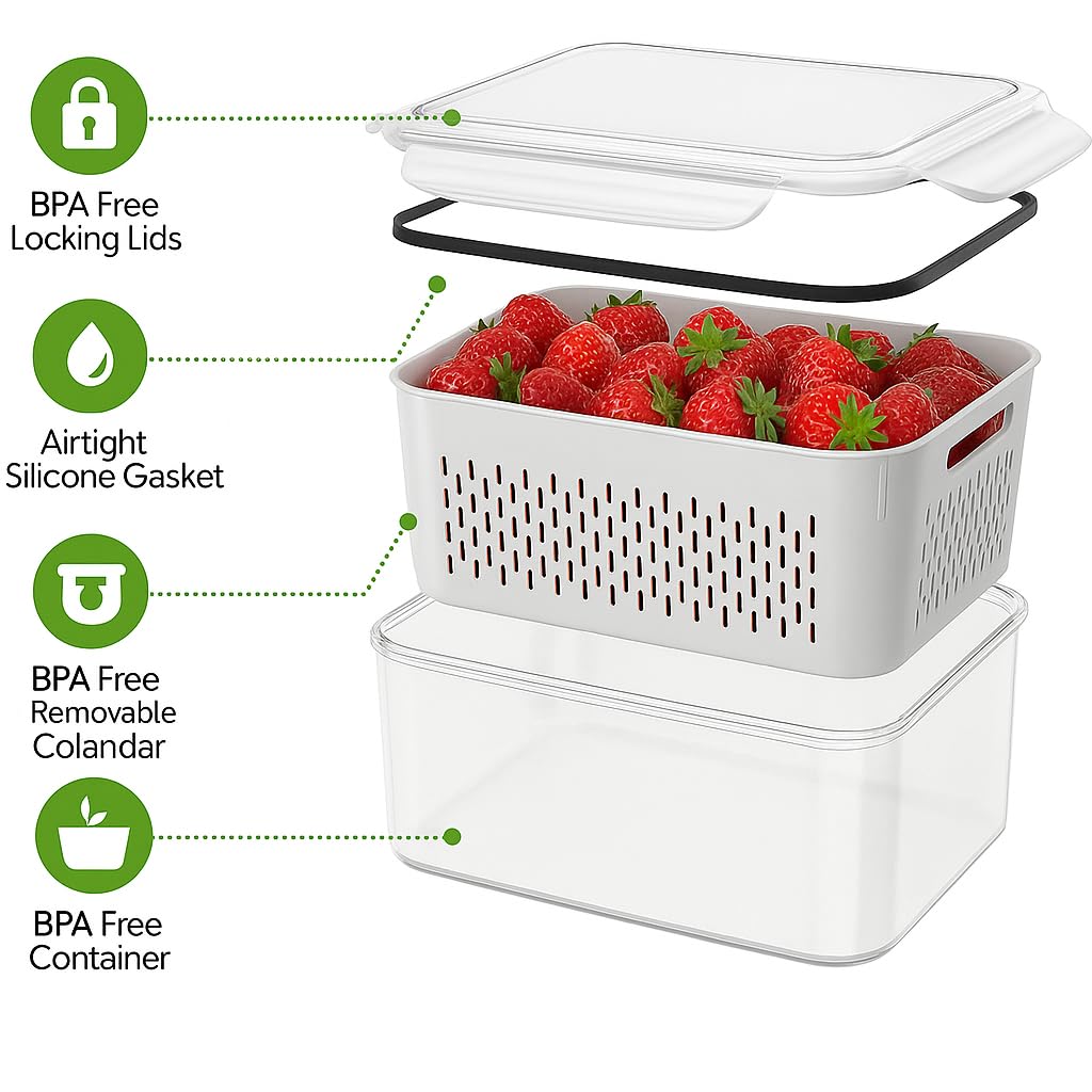 BreezyHome fridge-organization solution keeps berries and veggies neatly stored