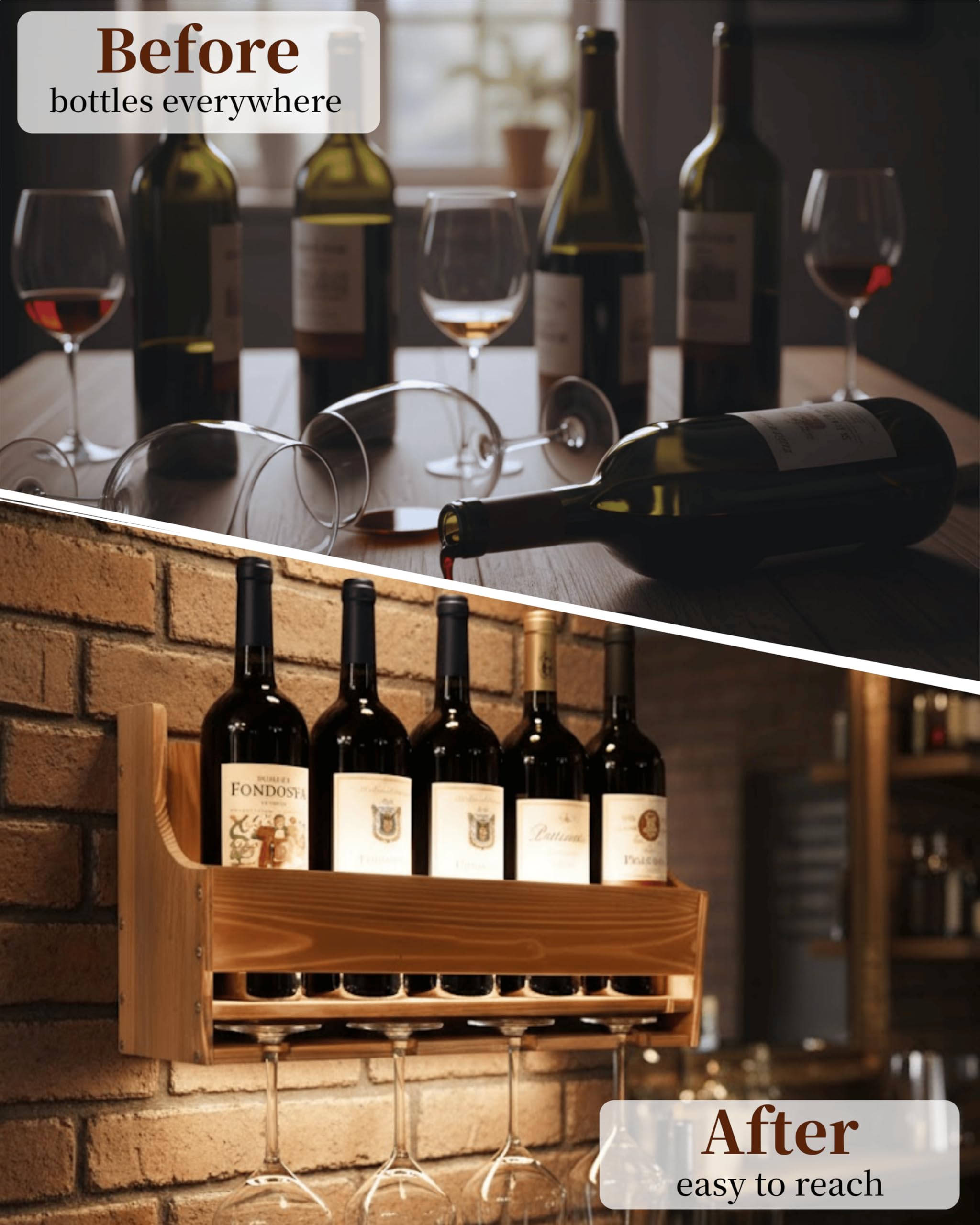 brekle 4-bottle wine holder keeps bottles neatly organized