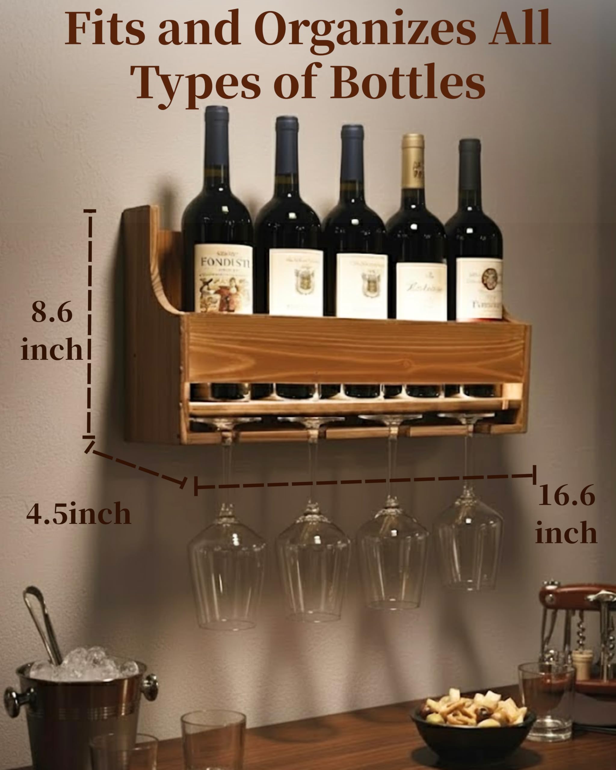 brekle natural wood finish adds rustic elegance to home bars