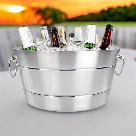 BREKX anchored brushed drink tub shown in kitchen for stylish storage and serving.