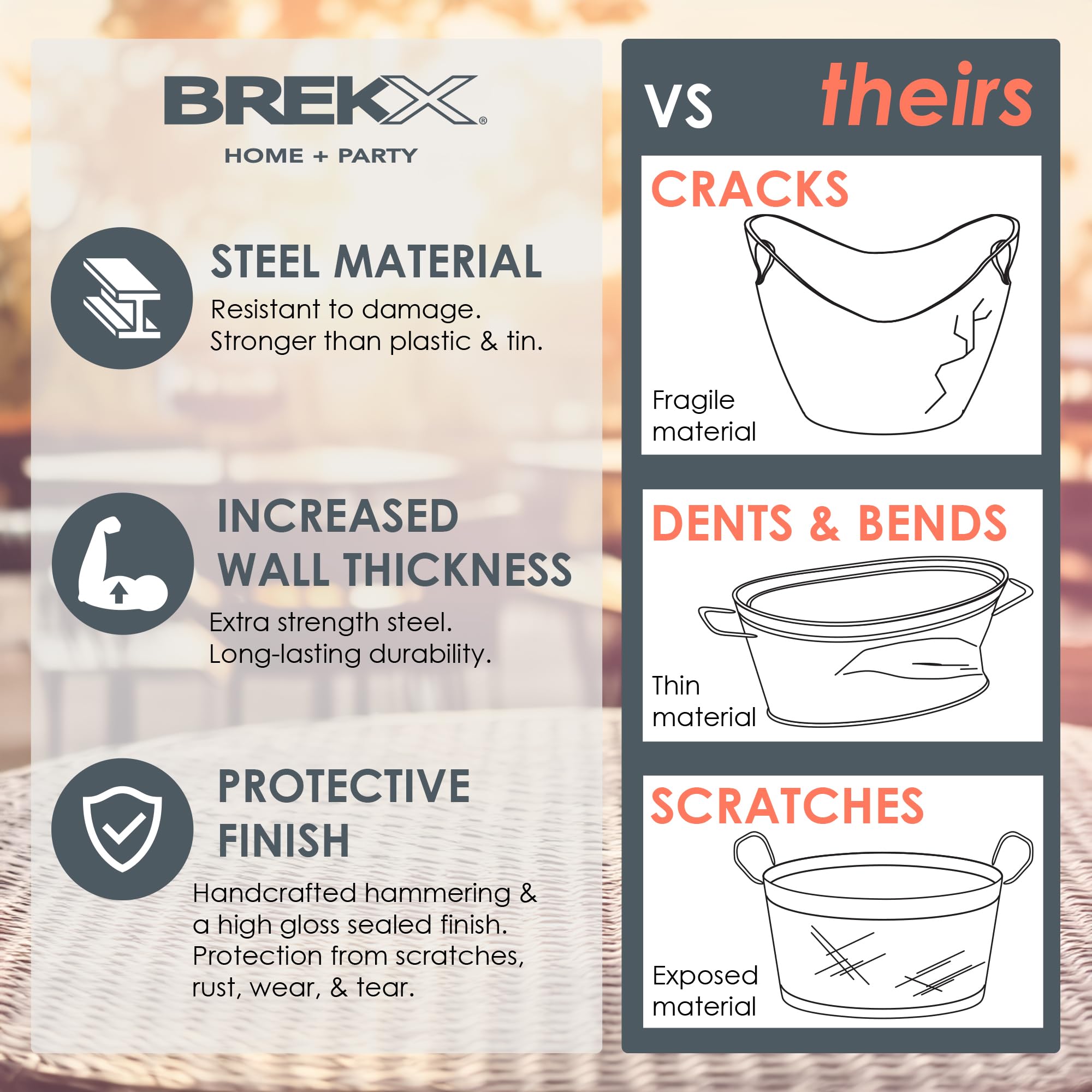 BREKX Aspen dimensions 21-14-9 inch, spacious for ice and bottles.