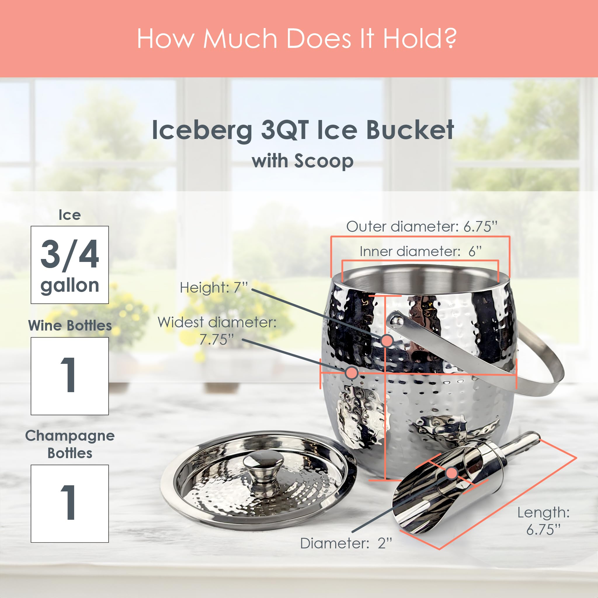 BREKX leak-proof ice bucket ideal for home or events