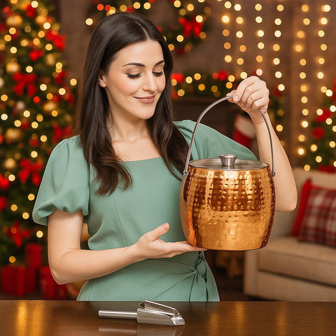 BREKX rose gold hammered lid adds premium style and keeps ice secure