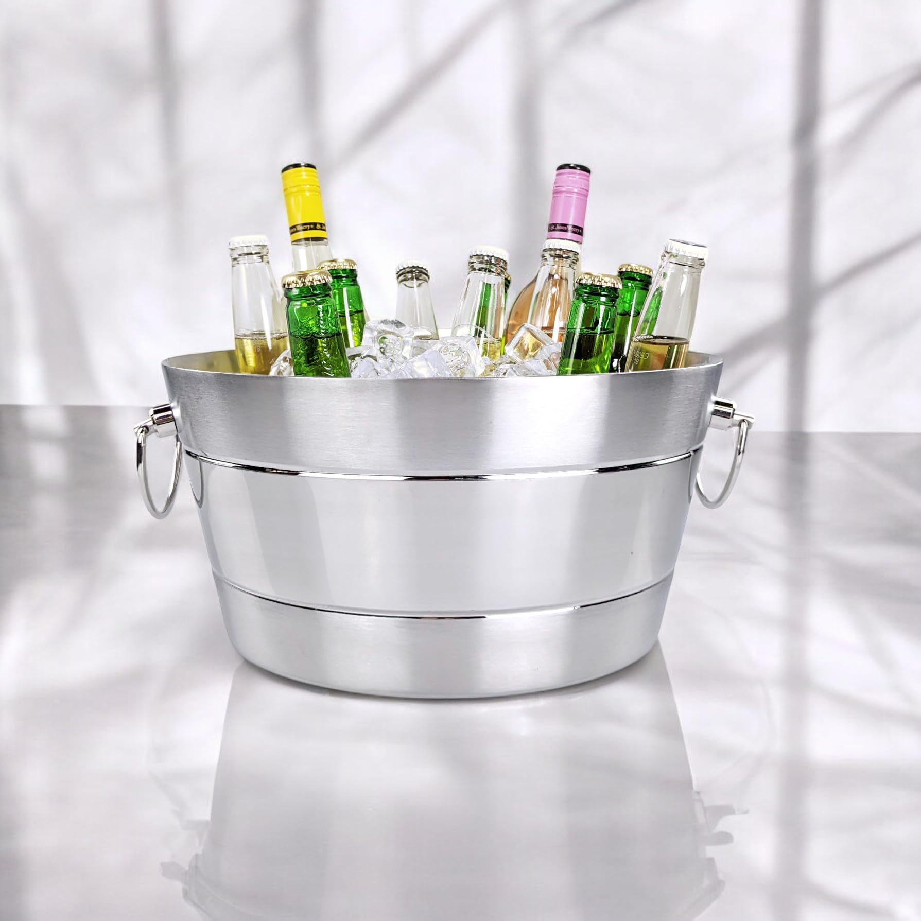 BREKX stainless steel bucket doubles as storage and display.