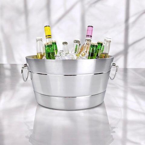 BREKX stainless steel bucket doubles as storage and display.