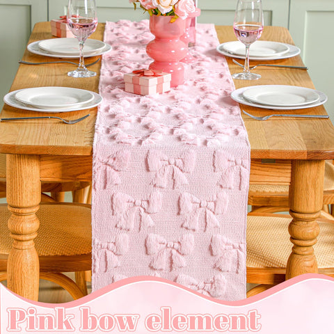 Breling 12x72 table cloth fits 4–8-person setups with chic pink accent