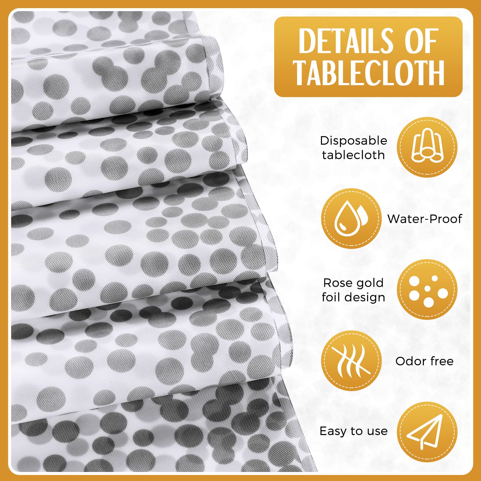 Breling 54x108 inch disposable tablecloth provides waterproof protection for events