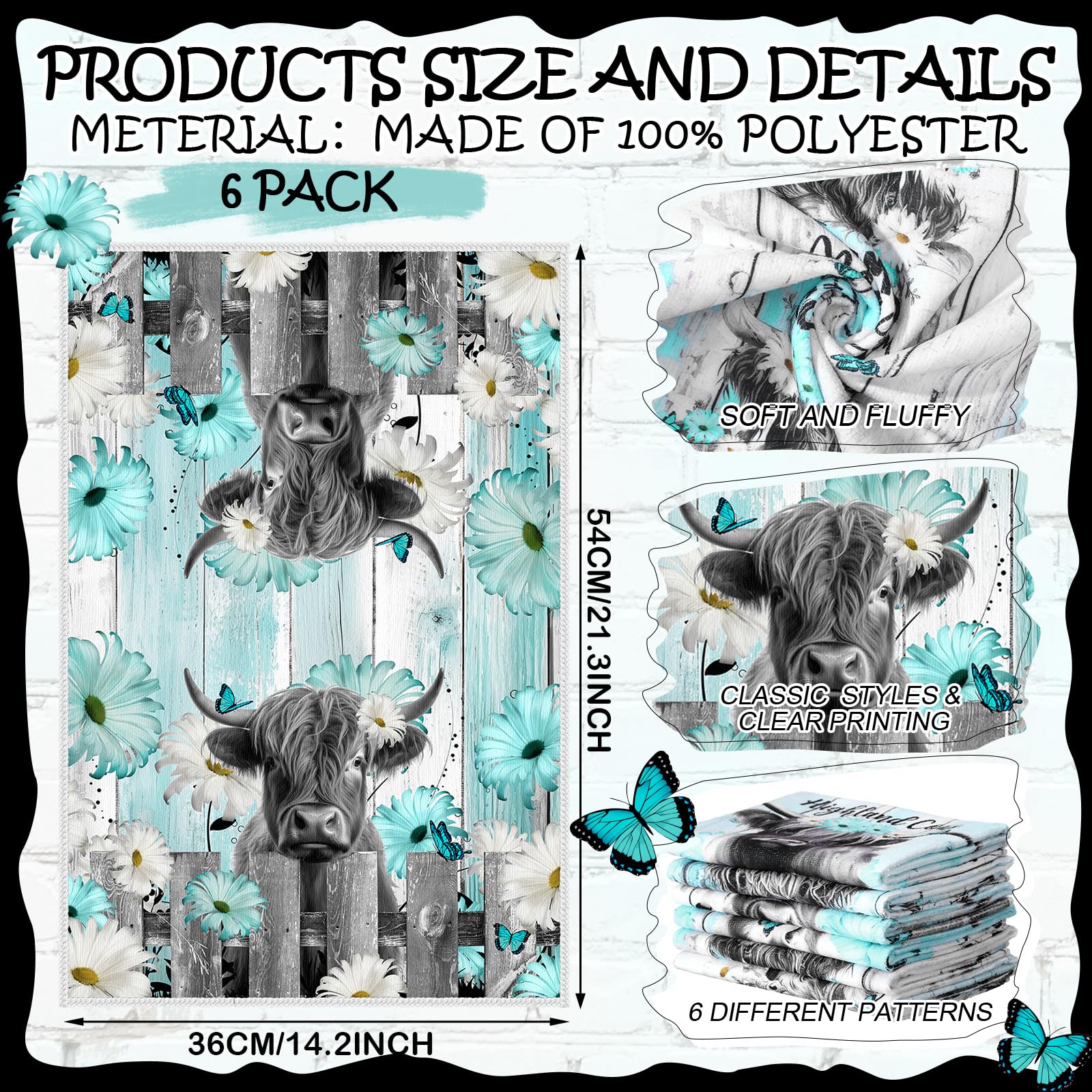 Breling Highland Cattle towel microfiber durability boosts absorption for quicker drying