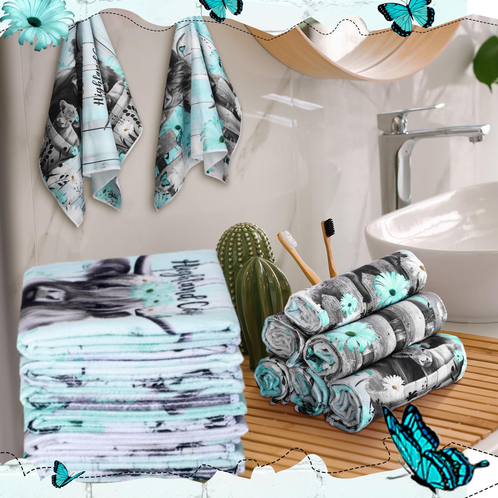 Breling Highland Cattle towel rapid drying after washing