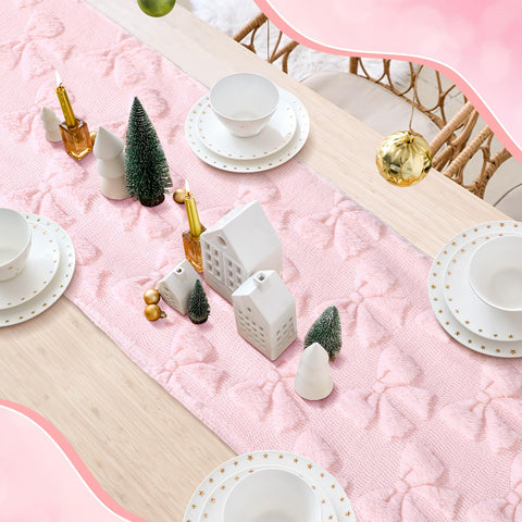 Breling pink dresser scarf makes a stylish gift for birthdays or showers