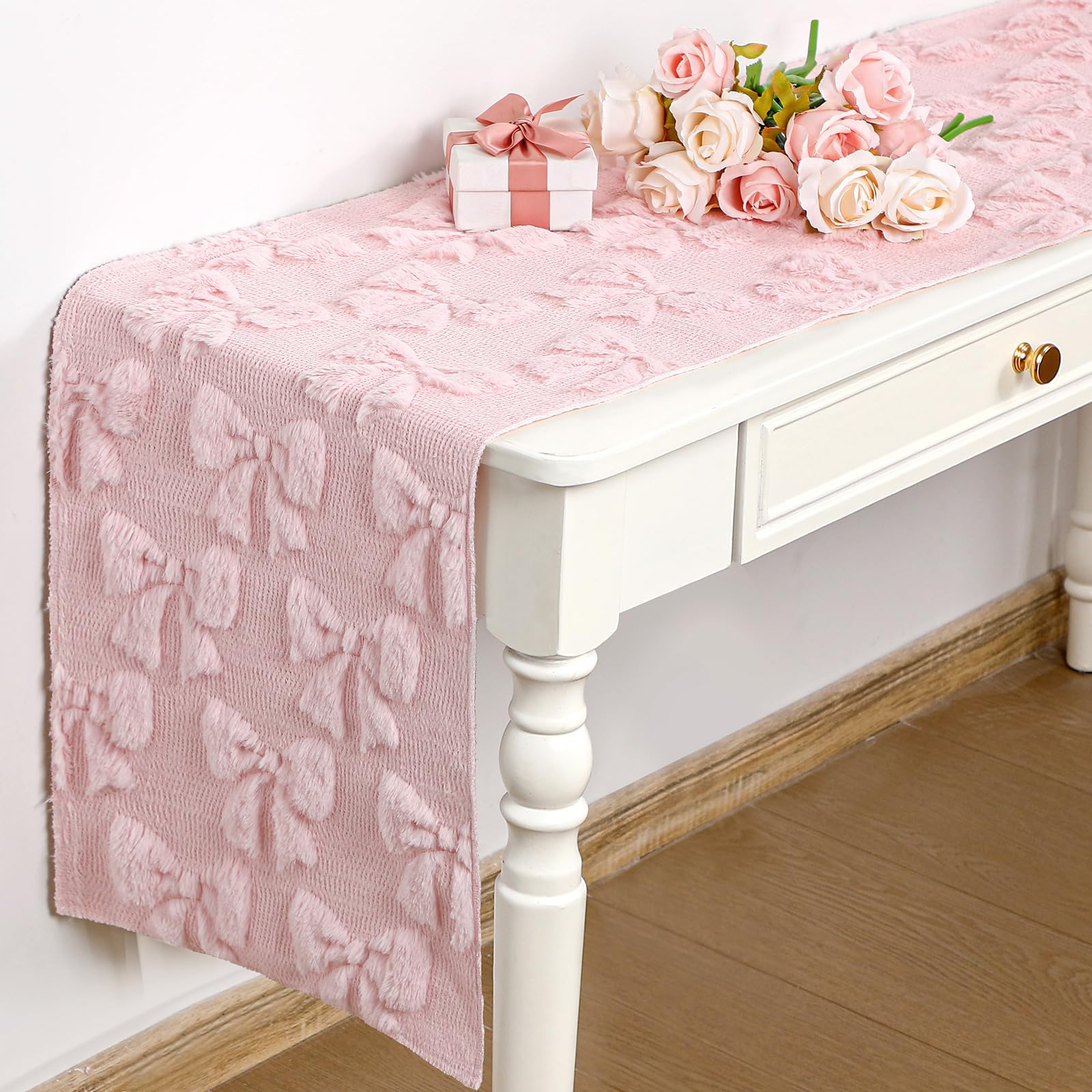 Breling pink table runner boosts party and baby shower table appeal