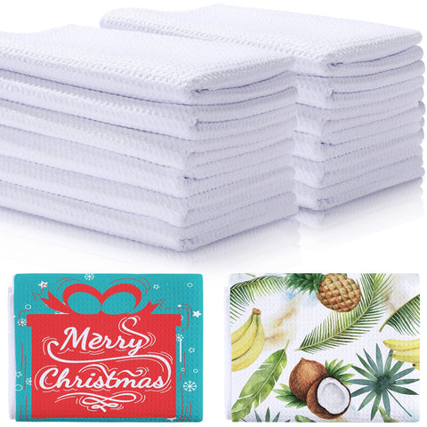 Breling sublimation kitchen towel blanks flatlay ready for personalized prints and home use