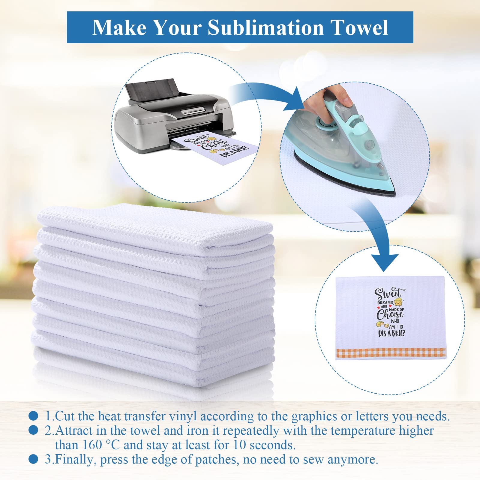 Breling sublimation towel blanks folded stack ideal for gifting and storage