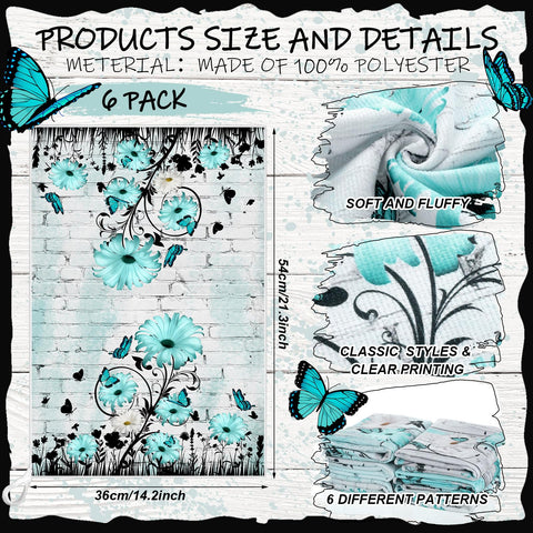 Breling teal and white daisy pattern close-up showing microfiber texture