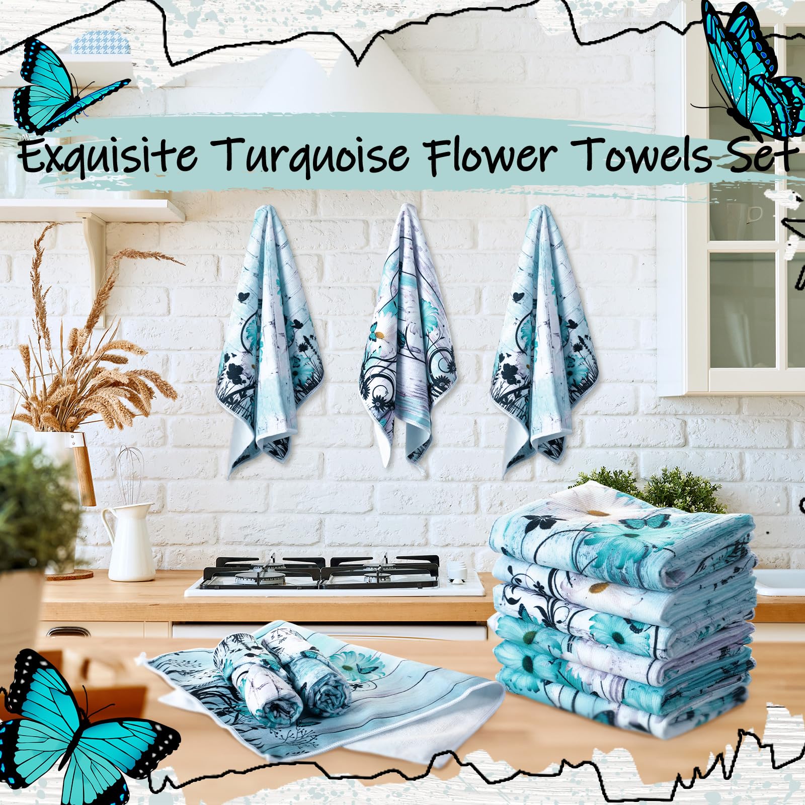 Breling teal daisy towels suitable for beach or picnic setups