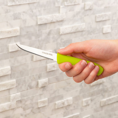 Brenium 3-inch blade paring knife for controlled trimming and delicate fruit prep.
