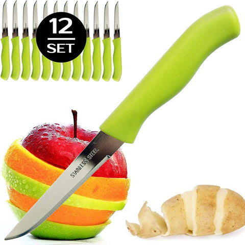 Brenium green ergonomic handle provides non-slip grip during peeling and coring.