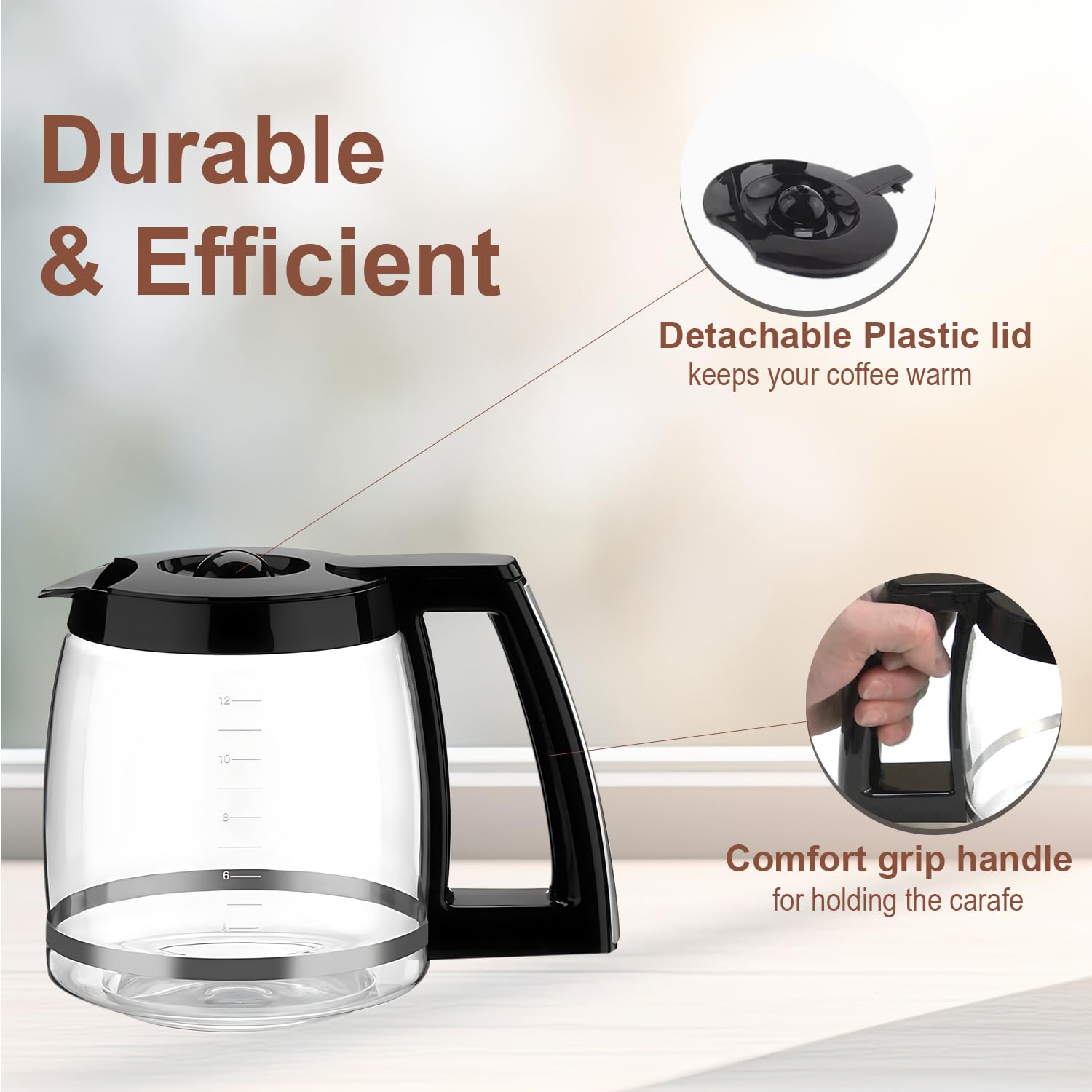 BRENSTEN carafe compatible with DCC-series models for replacement needs.