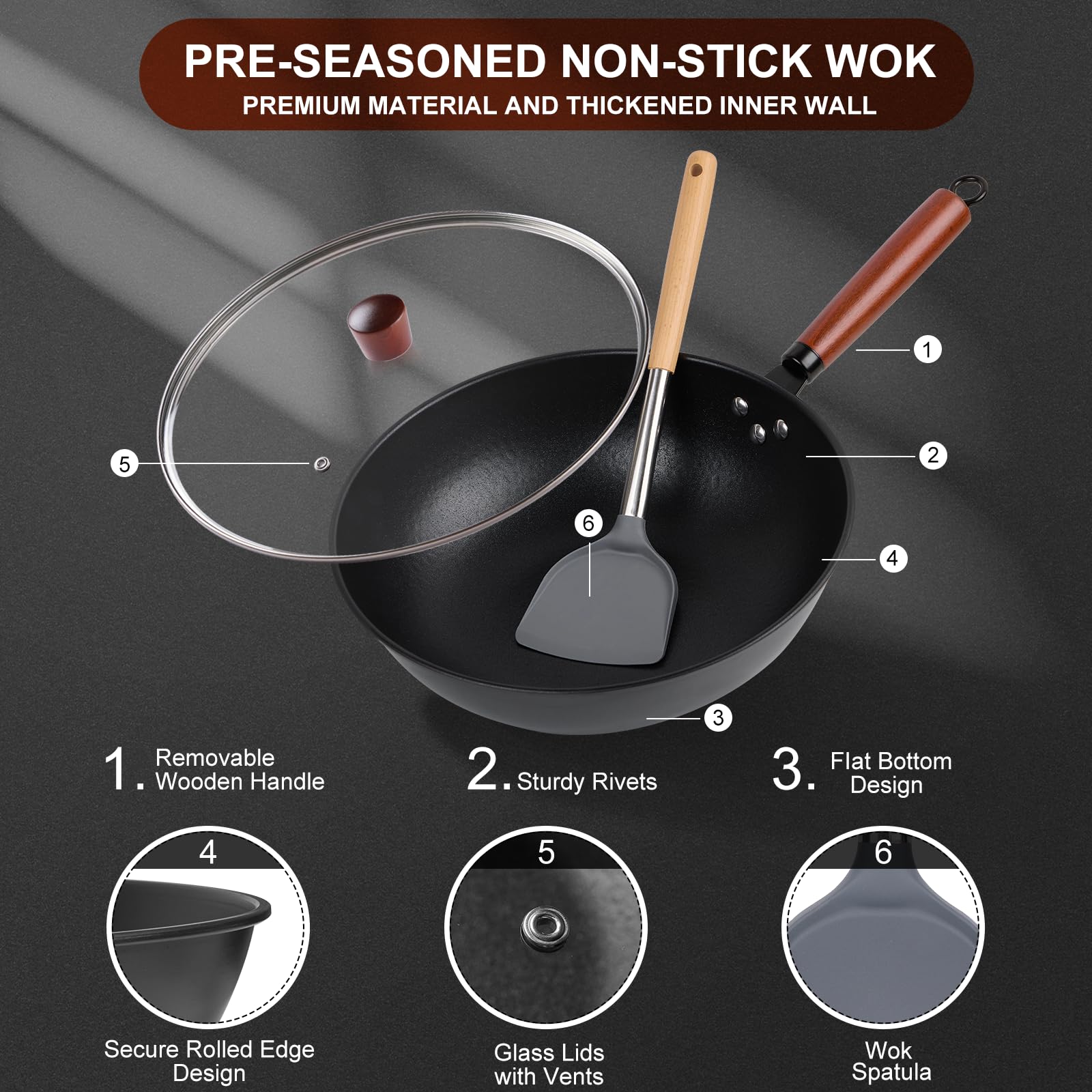 Bretor wok brush helps quick cleaning after cooking.