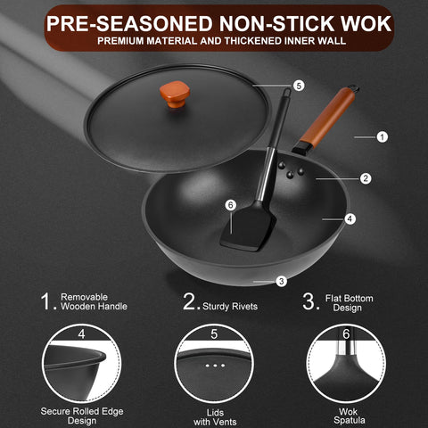 Bretor wok cleaning brush aids easy maintenance after cooking.
