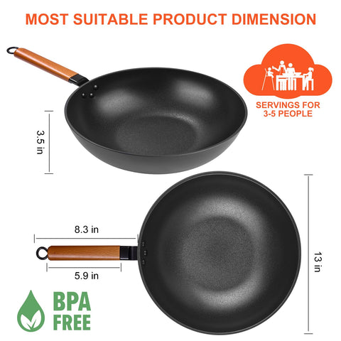 Bretor vented wok lid seals juices and flavors while cooking.