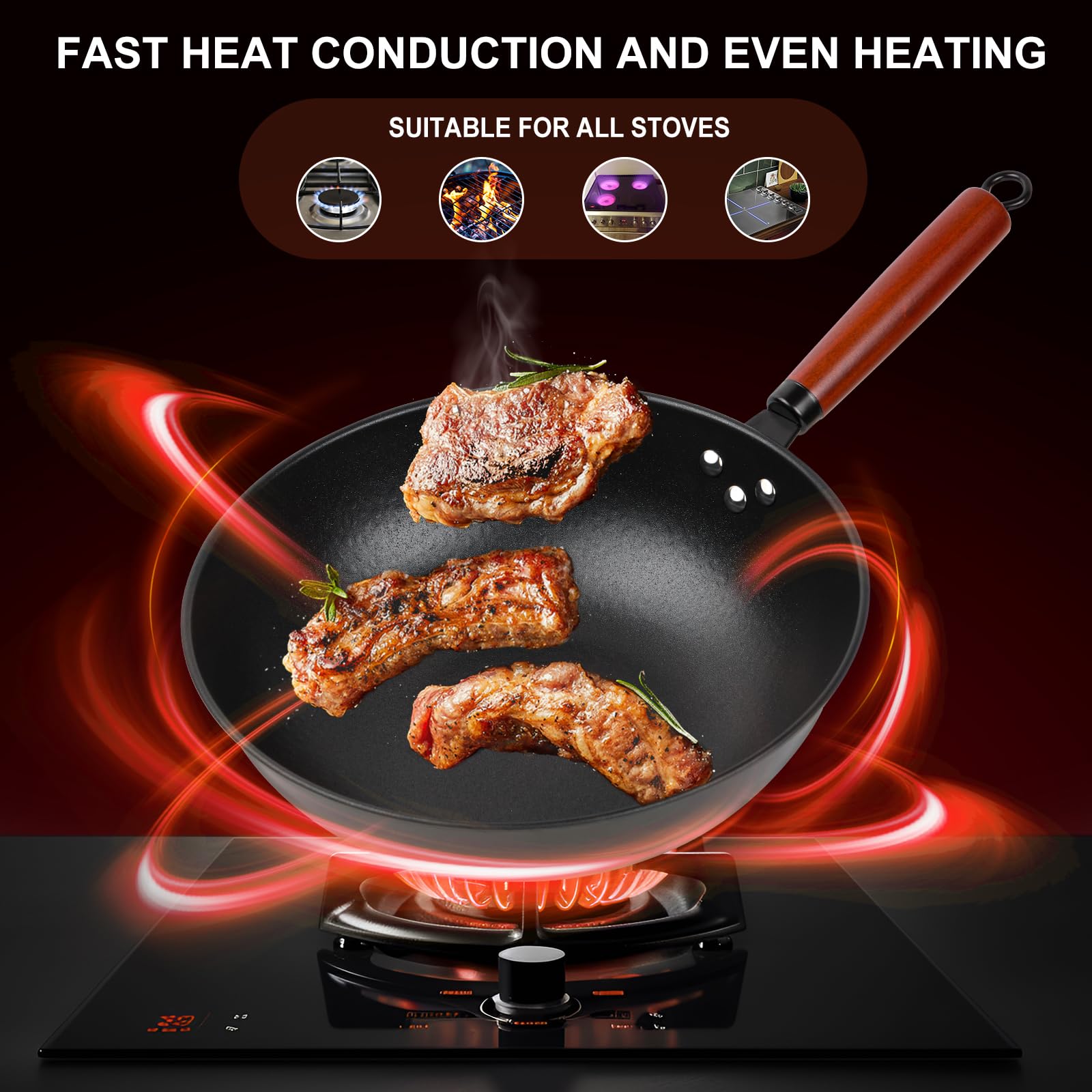 Bretor silicone spatula included for gentle turning and minimal sticking.