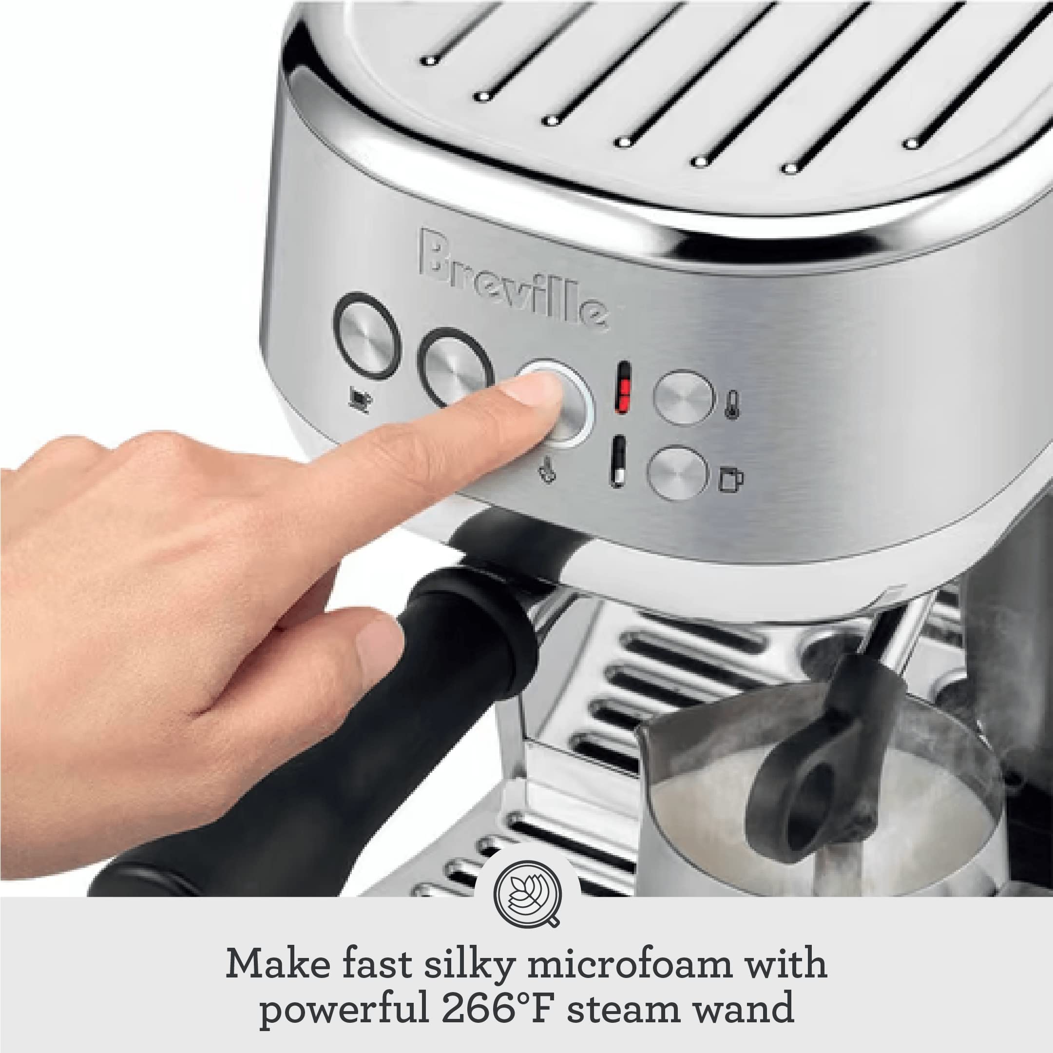 Breville Bambino Plus auto purge after steaming preserves optimal temperature.