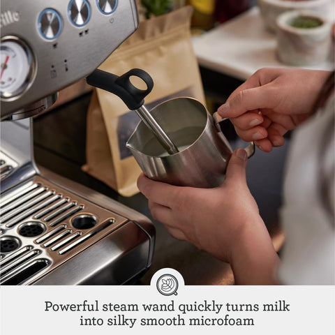 Breville Barista Express Impress assisted tamping delivers even puck surfaces