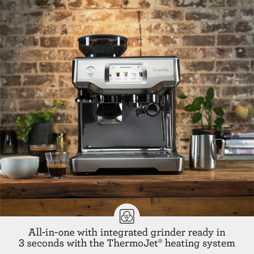 Breville Barista Touch grinder and dose control ensure fresh grounds on demand