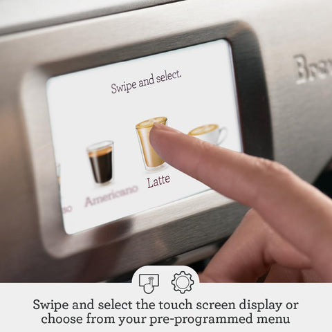 Breville Barista Touch saves custom drinks on the touch screen